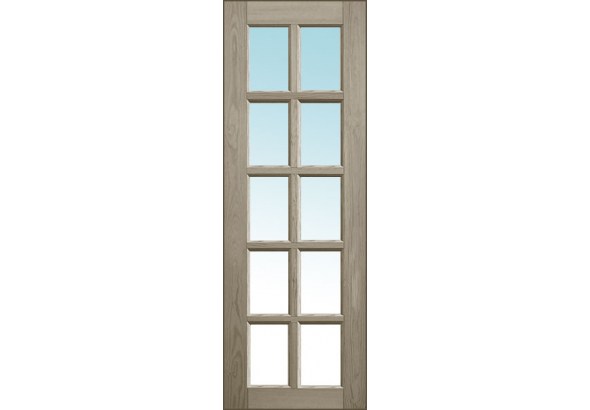 Дверь деревянная межкомнатная из массива бессучкового дуба, Классик, 1 филенка, 10 стекол